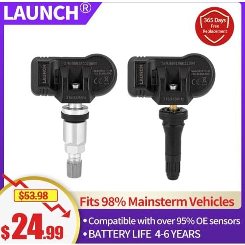 LAUNCH TPMS RF-Sensor 2 in 1 Programmable Universal Clamp-In TPMS 433mhz 315MHZ RF Sensor Supports Tire Pressure Programming