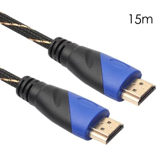 SOONHUA 15 Meters 49.2ft New Braided HDMI-compatible1.4 Cable Gold Plated Connection 1080P HD AV Cable