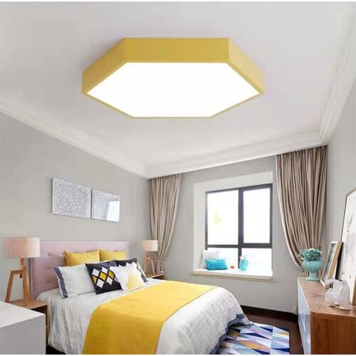 Modern minimalist Nordic polygonal LED ceiling lamp factory direct sales bedroom living room macaron lamp