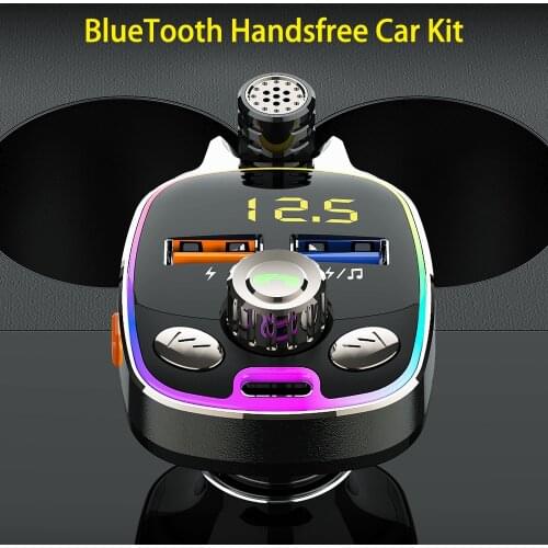 TF U Disk play 3.4A Dual USB Charger Auto MP3 Music Player Car Bluetooth 5.0 FM Transmitter Handsfree Audio Receiver