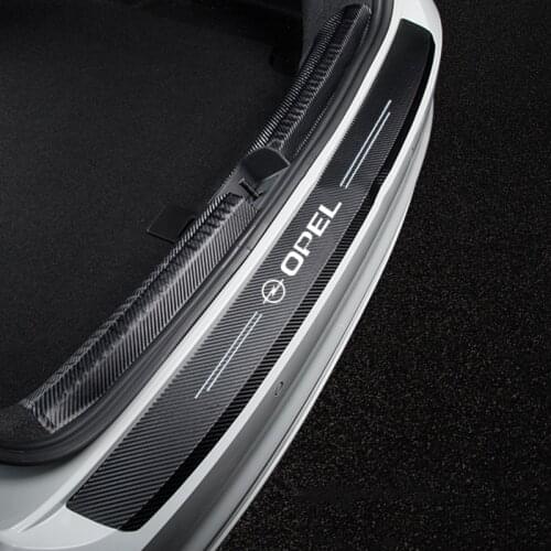 Carbon Fiber Car Rear Bumper Trunk Guard Protected Stickers For Opel Astra H G J Corsa Insignia Meriva Zafira Omega Vectra Mokka
