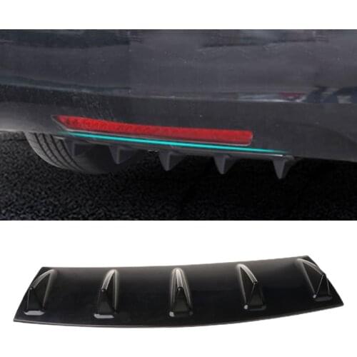 Universal Car Rear Bumper Lip Diffuser 5 Fin Shark Fin Style Car Black Bumper Spoiler Lip Splitter Car-Styling