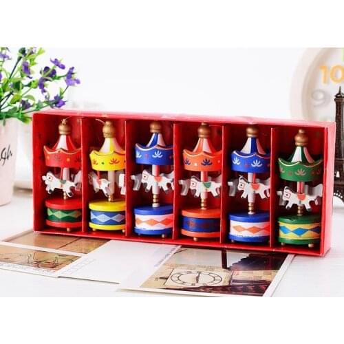 Vintage Wood Carousel Horse Christmas Tree Pendant hanging Ornaments Romatic Wedding Birthday Hen Party decor kids toy favors