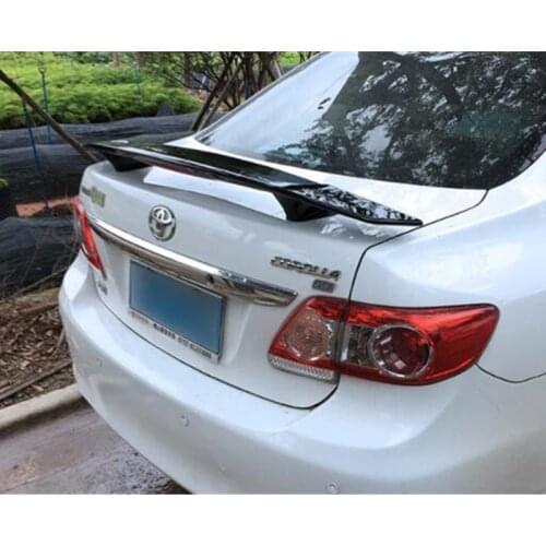 Car Rear Wing High Quality ABS Plastic Carbon Black Water Transfer Color DIY Paint For Toyota Corolla Spoiler 2006 - 2013 Year