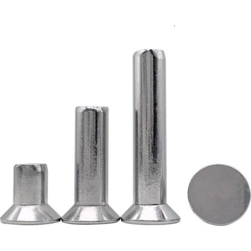 50pcs M2 countersunk head solid rivets flat percussive rivet Knocking rivetings stainless steel riveting GB869 3mm-10mm long