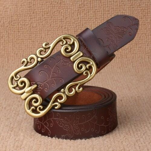 2018 New Womens Strap Genuine Leather Casual All-match Women Brief Leather Belt Womens Strap Belt Students Pure Color Belts