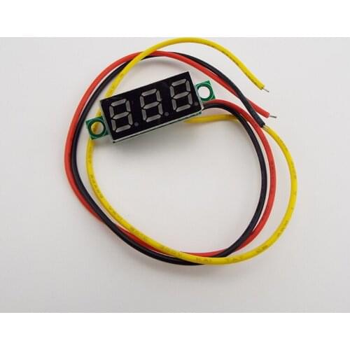 0.28 Inch Ultra Small Digital DC Digital Display Adjustable Three Line DC 0-100V Battery Voltmeter 2-Line 3-Line Universal