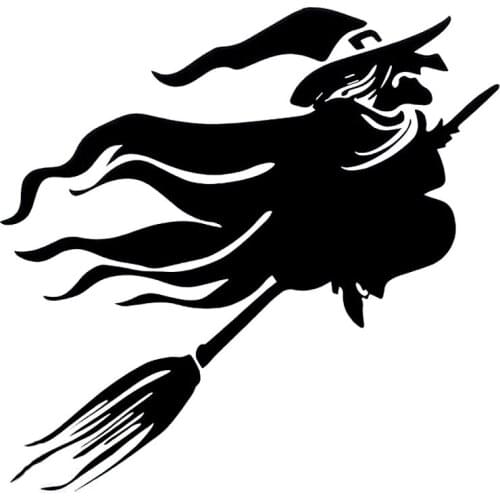 15.5cm*15.2cm Scary Witch Spooky Fashion Car Sticker Decals Decor Black/Silver Vinyl S6-3918