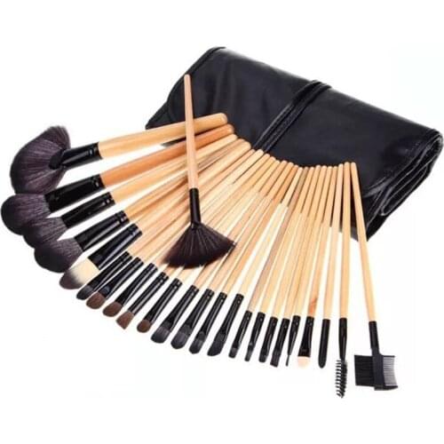 24PCS Cosmetics Brushes Makeup Tools Professional Natural Eyebrow Powder Foundation Shadows Contour Eyeshadow Makeup Brush Sets