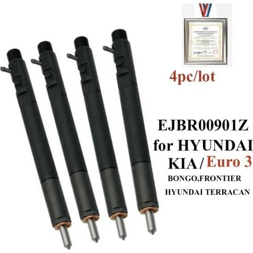 4PC Euro 3 Injector EJBR00901Z Diesel Auto Parts Fuel InyectorE JBR0 090 1Z Engine Nozzle assy R00901Z for HYU NDAI KIA