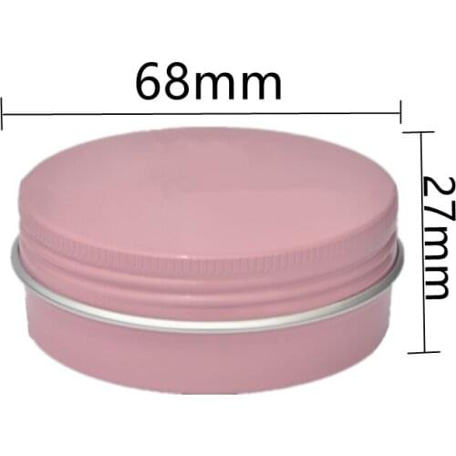 50/100pcs 60g Pink Aluminum Tins Cream Boxs Handmade Soap Pots Threaded Aluminum Box Makeup Tins Cosmetic Refillable Containers