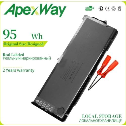 Apexway A1383 Battery For Apple MacBook Pro 17" inch A1297 2011 Version 020-7149-A10 MC725LL/A MD311LL/A MB604LL/A 10.95V 95WH