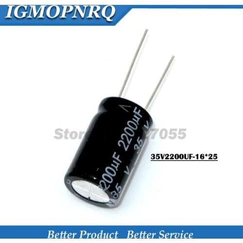 5PCS 35V2200UF 16*25mm 2200UF 35V Aluminum electrolytic capacitor