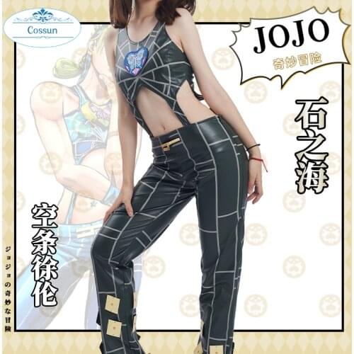 Anime! JOJOs Bizarre Adventure Stone Ocean Jolyne Cujoh Game Suit Uniform Cosplay Costume Halloween Party Role Play Outfit NEW