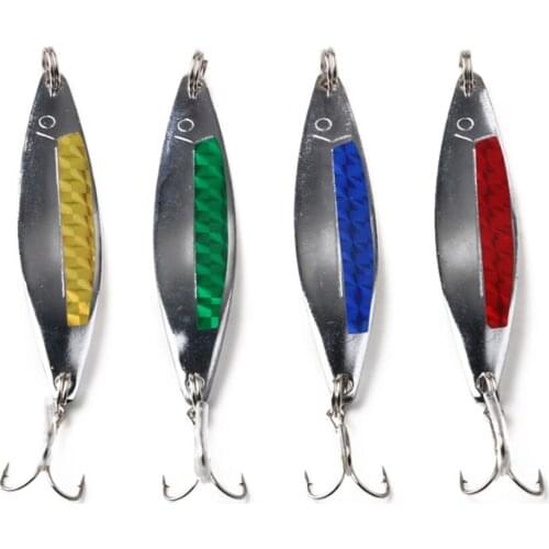 1PC Winter Ice Fishing Lure Wobbler Spinners Bait Spoon 8cm 20g Metal Winter Hard Bait Treble Hook 4