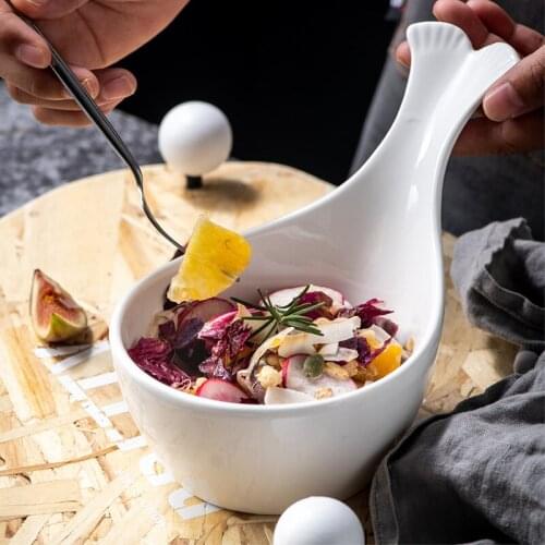 Pure white ceramic whale tail sauce dish snack dish fruit snack special-shaped bowl home seasoning flavor dish