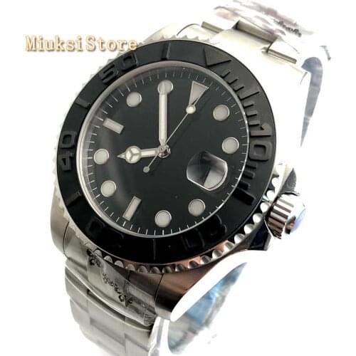 43mm Bliger mens top luxury mechanical watch black dial sapphire glass ceramic bezel date window automatic men watches