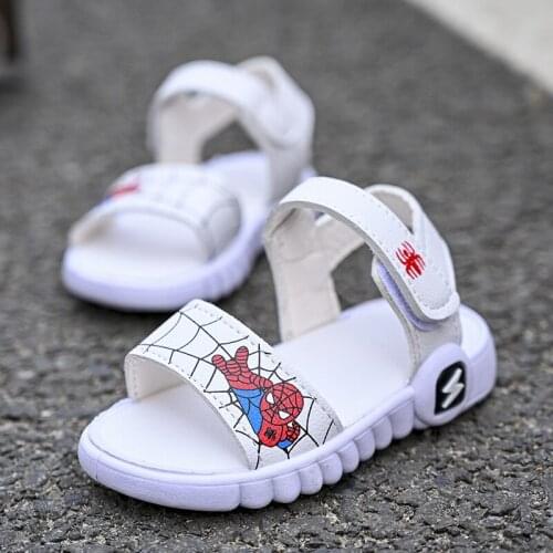 Childrens sandals 2021 spring summer boys Spider-man sandals childrens soft-soled non-slip student sandals cartoon beach shoes