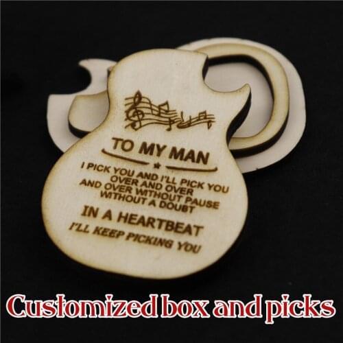 Customized Guitar Pick Holder Wooden 2.5mm Plectrum Guitar Case Box Personalized Mediator StorageBass Pack Jazz Dropshipping