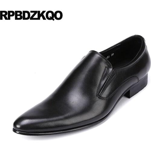 Pointed Toe Handmade Leather Shoes Italy Dress Party Black Genuine Luxury Plus Size Tan Italian European Men Wedding Oxfords