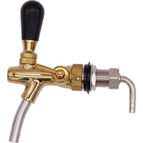 Flow Restrictor Draft Tap w/ Plastic Nozzle, Beer Tap(Faucet), Kegging Equipmen, Golden Plated