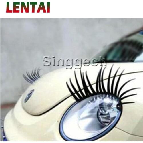 LENTAI For Jeep renegade wrangler grand cherokee Chevrolet cruze captiva aveo Saab 1Pair 3D Car Headlight Fake Eye Lash Stickers