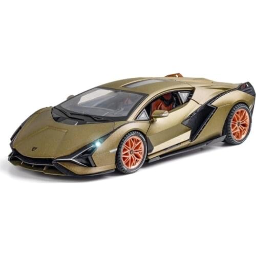 1/18 Alloy Cast FKP37 Supercar Model Toy Vehicle Simulation Sound Light Pull Back Sports Car Collection Toys For Gifts