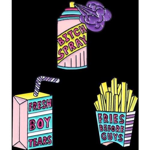Cartoon Food French fries Sprays children Brooch Clothes Icon Backpack Accessories Badge Decoration Brooches Pin