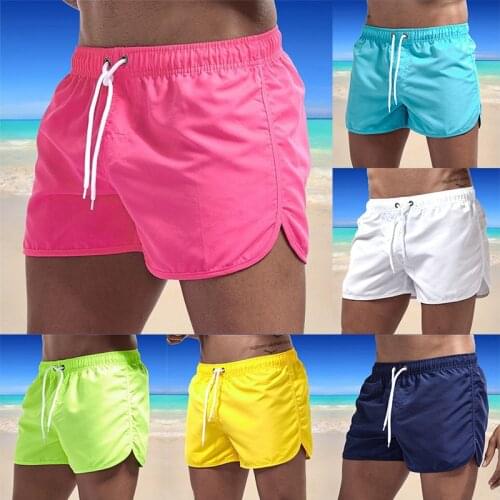 2021 Summer Mens Swimwear Shorts Brand Beachwear Sexy Swim Trunks Men Swimsuit Low Waist Breathable Beach Wear Surf
