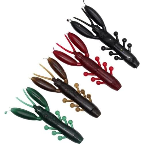 10pcs/lot Curl Worm Soft Bait 75mm 5.6g Jig Wobbler Artificial Shrimp odor With Salt Rubber Bass Fishing Lure Swimbait 4 Colors