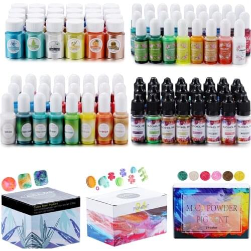 8 Types Epoxy Resin Dye Pigment Kit Pearlescent Mica Powder Liquid Colorant For DIY Crafts Silicone Mold Material Art Making Set