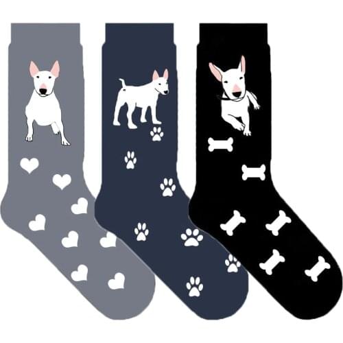 Women bull terrier socks original dog socks cute dog gift novelty paw socks ORIGINAL 50pairs wholesale EU 38-44NEW