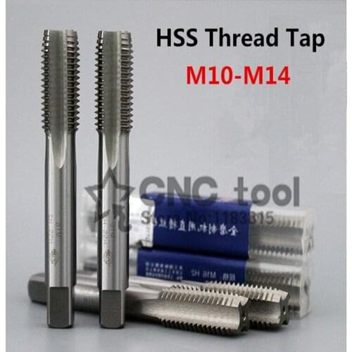 New 5PCS M10/M10*1/M10*1.25/M12/M12*1/M14/M14*1.5 High Speed Steel HSS Straight groove Machine Screw Thread Metric Plug Tap
