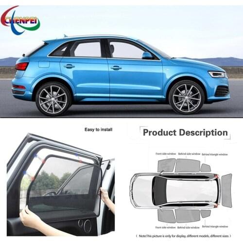 For Audi Q3 2011 Car Full Side Windows Magnetic Sun Shade UV Protection Ray Blocking Mesh Visor Car Decoration Accessories