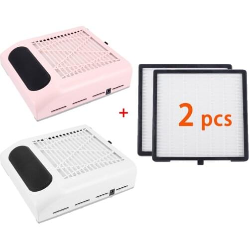 80W Nail Dust Collector Fan Strong Power Vacuum Cleaner Manicure Nail Polish Pedicure Tools With Filters Nail Vacuum Cleaner