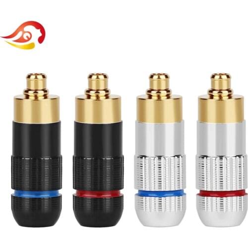 QYFANG DIY Headphone Pin Audio Jack 24K Gold Plated Copper Headset Adapter Solder Wire Connector MMCX Plug For DN2002 DK3001