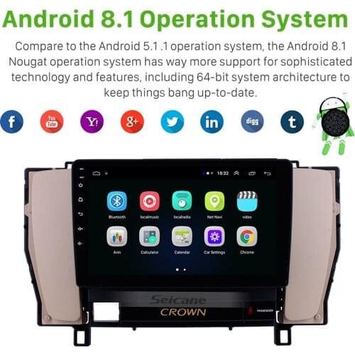 Seicane Car Multimedia player for 2010-2014 Toyota old crown Left Hand Driving 9" Android 8.1 GPS car Radio support SWC Carplay