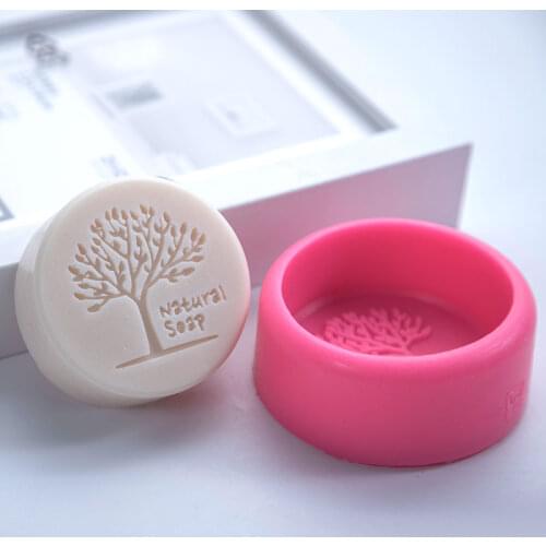 Single Hole Natural Tree Handmade Silicone Mold DIY Round Soap Mold Soap Making Supplies Cake Decorating Tools Candle Mold