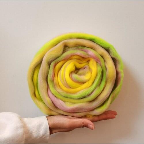 Blended Wool 50g Merino Mixed Hand Dyed Wool Top Felting Wool Roving Wool for Needle and Wet Felting Supplies (No.09)