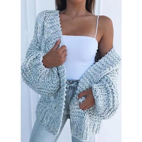 Harajuku Loose Sweater Casual Retro Knitted Cardigan Casual Loose Autumn Fashion Jacket Solid Color Twist Womens Clothing