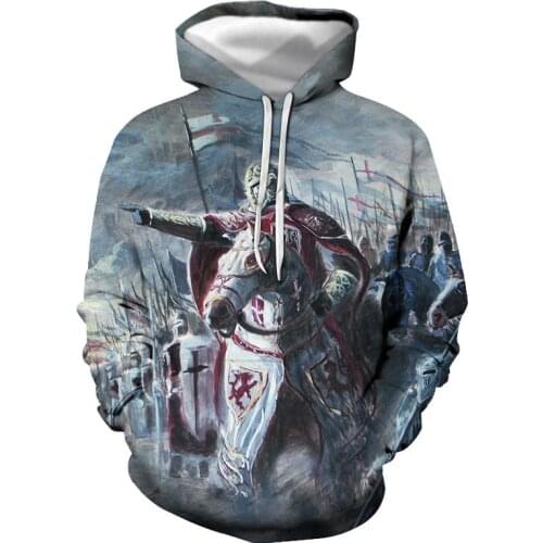 2021 New Knights Templar 3D Printed Hoodies Men Women Fashion Casual Hooded Sweatshirts Streetwear Oversized Pullover Outerwear