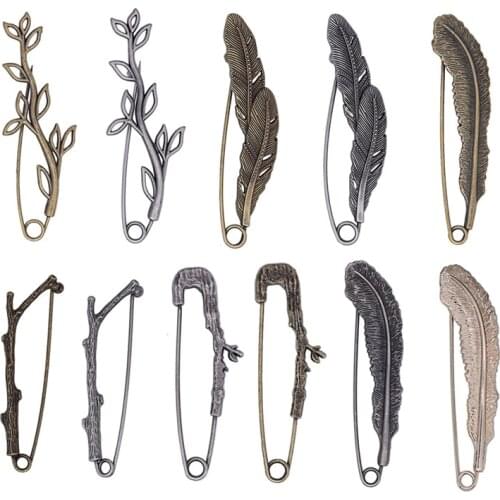 Retro Branches Leaves Brooches Anti-gloss Pins Vintage Women Cardigan Clip Scarf Buckle Men Suit Lapel Pin Bag Hat Accessories