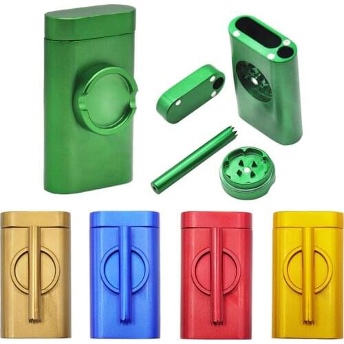 High quality Aviation aluminum Herb Tobacco Grinder Smoking grinders Shredder Crusher set with pipe set