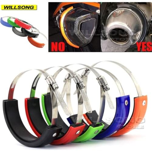 High Quality Motorcycle Accessories Universal Round Exhaust Pipe Protector Muffler Silencer Guard Oval Can Cover 100-160mm