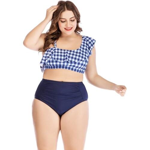 Explosions large size fat woman bikini swimsuit swimsuit women 2 pieces plus size swimwear