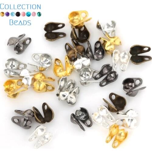 200pcs 2mm Gold Silver Black Calottes Crimps Beads Fit Ball Chain Clasp Connectors For DIY Jewelry Making Supplies