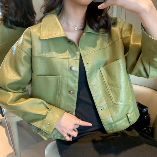 Women Black Leather Jacket Long Sleeve Leather Jacket Women Soft Motorcycle Faux Leather Female Coat Ladies Biker Leather Jacket