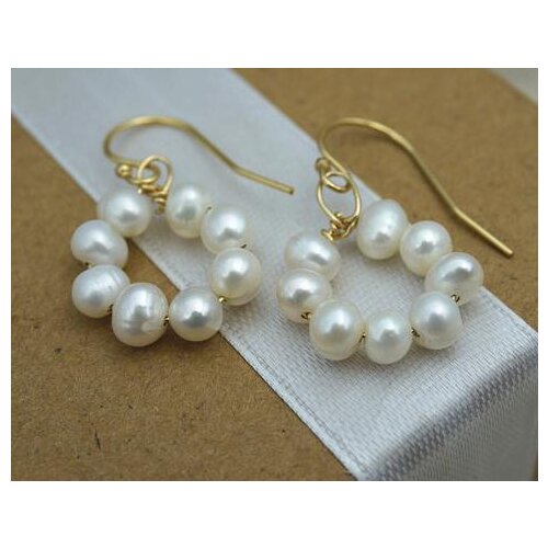 Unique Pearls jewellery Store White Freshwater Small Round Pearl Dangle Earrings Charming Wedding Bridal Women Jewelry Gift