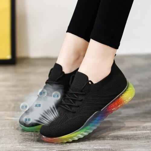 Tenis Feminino 2021 Women Tennis Shoes Breathable Mesh Soft Sports Shoes Lace-up Footwear Outdoor Jogging Walking Sneakers Flats