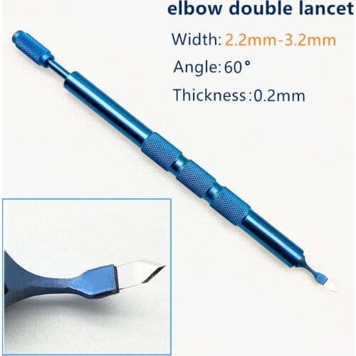 1set Sapphire Keratome blade Sapphire elbow double lancet Ophthalmic surgical blade eye instruments